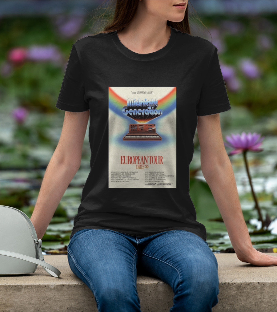 Midnight Generation European Tour Dates '26 Mothership Is Back Jamiroquai Purple Disco Machine T-Shirt