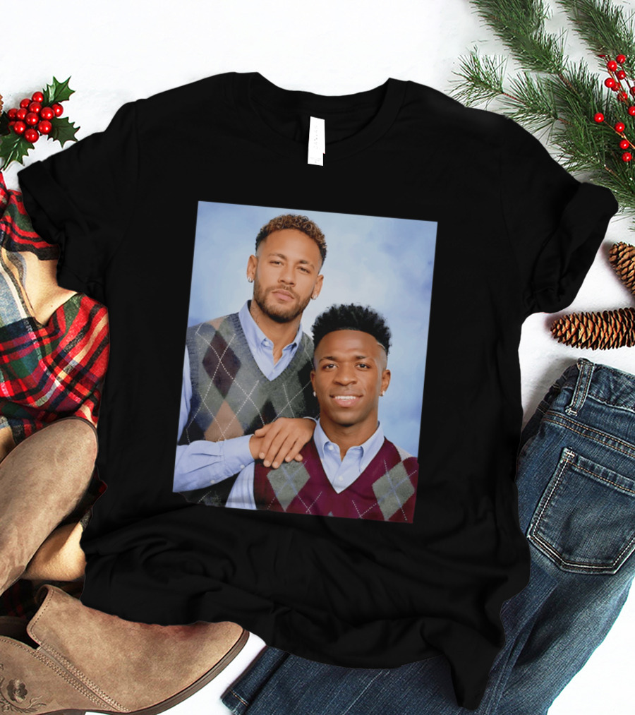 Neymar Jr Vinicius Jr Step Brothers Argyle Sweater Look T-Shirt