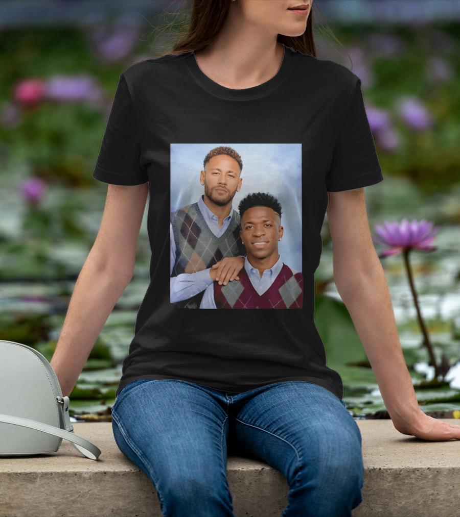 Neymar Jr Vinicius Jr Step Brothers Argyle Sweater Look T-Shirt