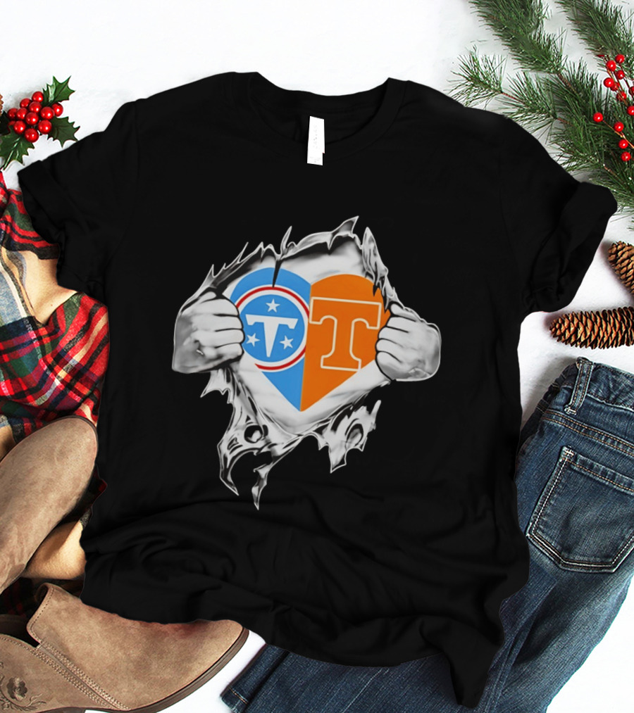 Tennessee Titans Tennessee Volunteers Heart T-Shirt