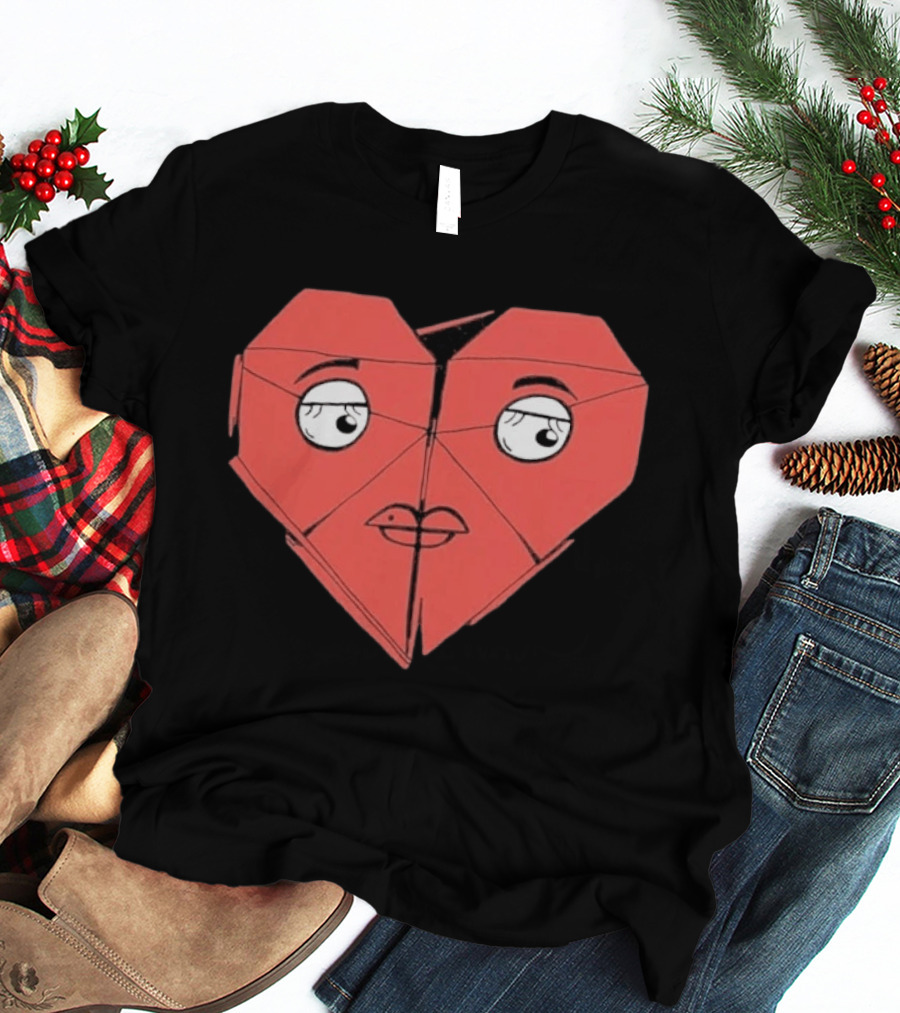 James Marriott Romanticise This Origami Heart Face T-Shirt