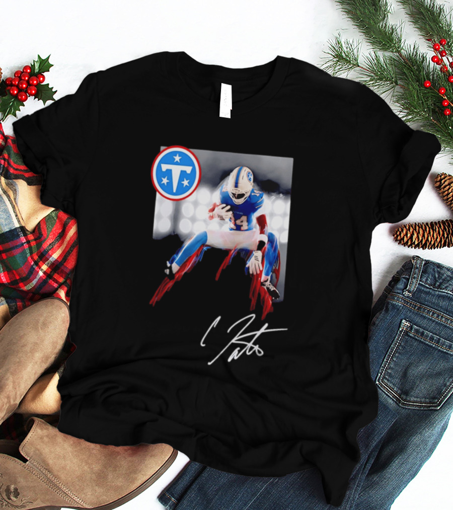Tennessee Titans Carnell Tate Rookie Legacy 14 Blue Red T-Shirt