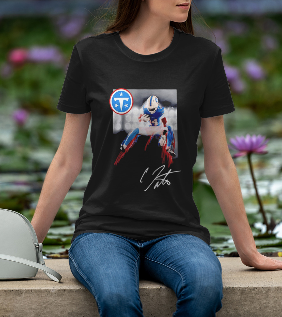 Tennessee Titans Carnell Tate Rookie Legacy 14 Blue Red T-Shirt