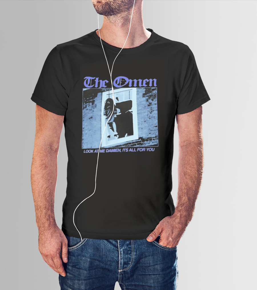 The Omen Look At Me Damien It's All For You Classic Horror Scene T-Shirt