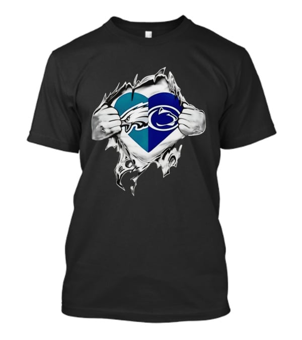 Philadelphia Eagles Penn State Nittany Lions Heart T-Shirt