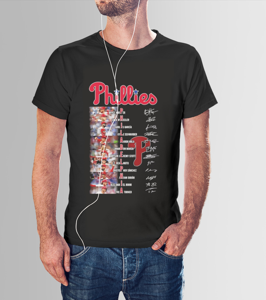 Phillies Baseball Stars Philadelphia Players Lineup T-Shirt