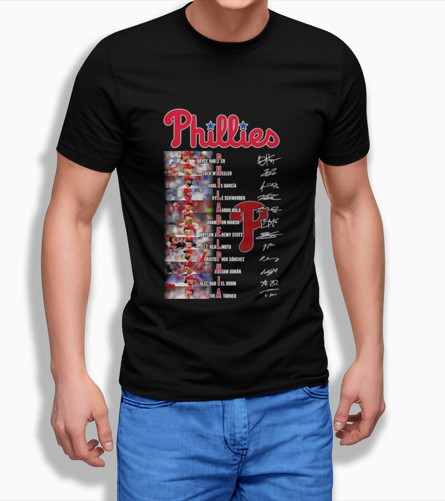 Phillies Baseball Stars Philadelphia Players Lineup T-Shirt