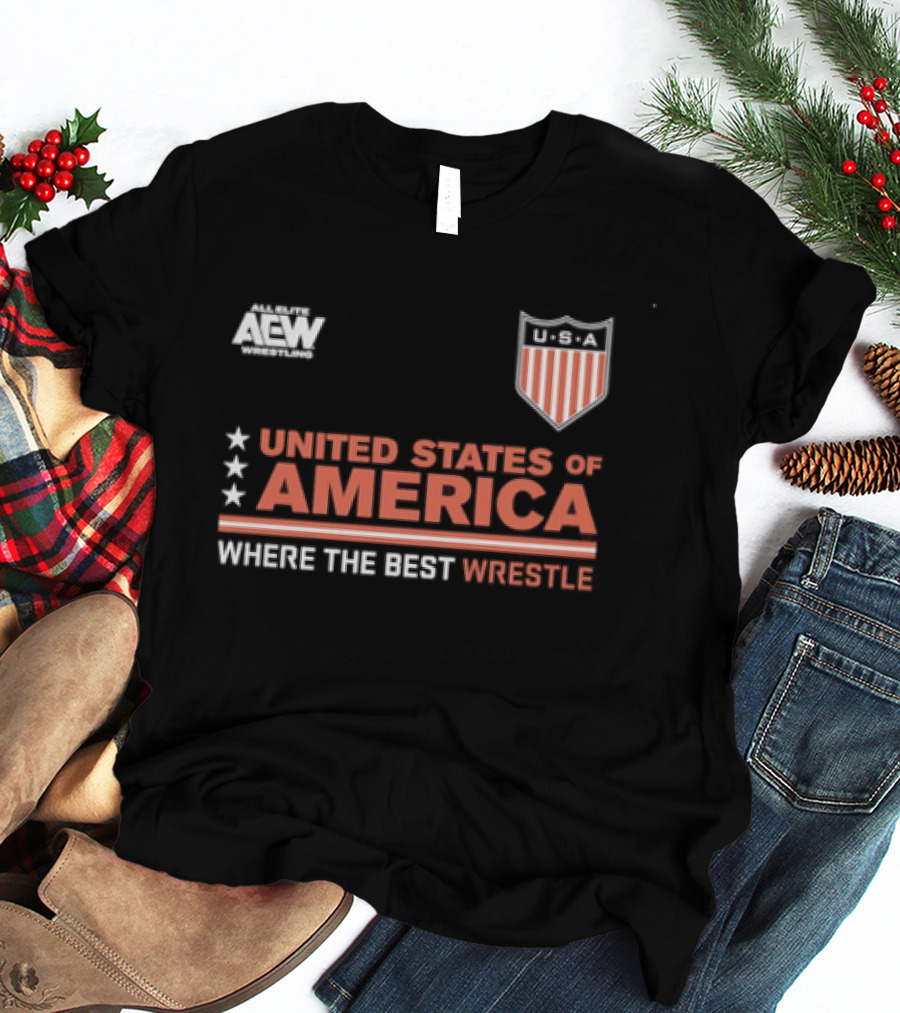 AEW United States Of America Where The Best Wrestle FCBA T-Shirt