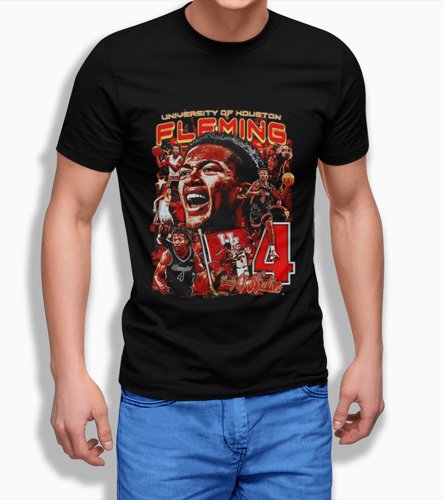 University Of Houston Fleming Number 4 Basketball Player T-Shirt