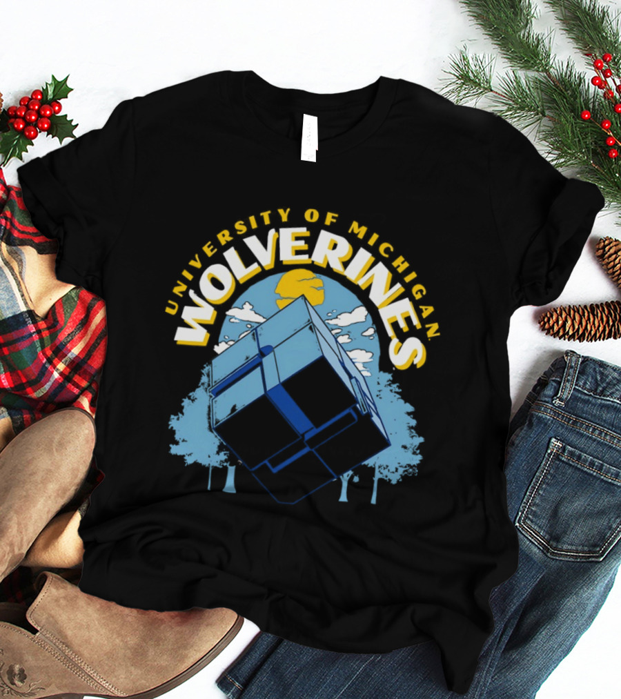 University Of Michigan Wolverines Rubik's Cube Puzzle Logic Theory T-Shirt