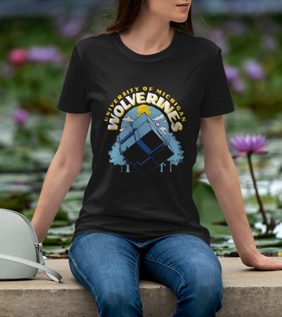 University Of Michigan Wolverines Rubik's Cube Puzzle Logic Theory T-Shirt