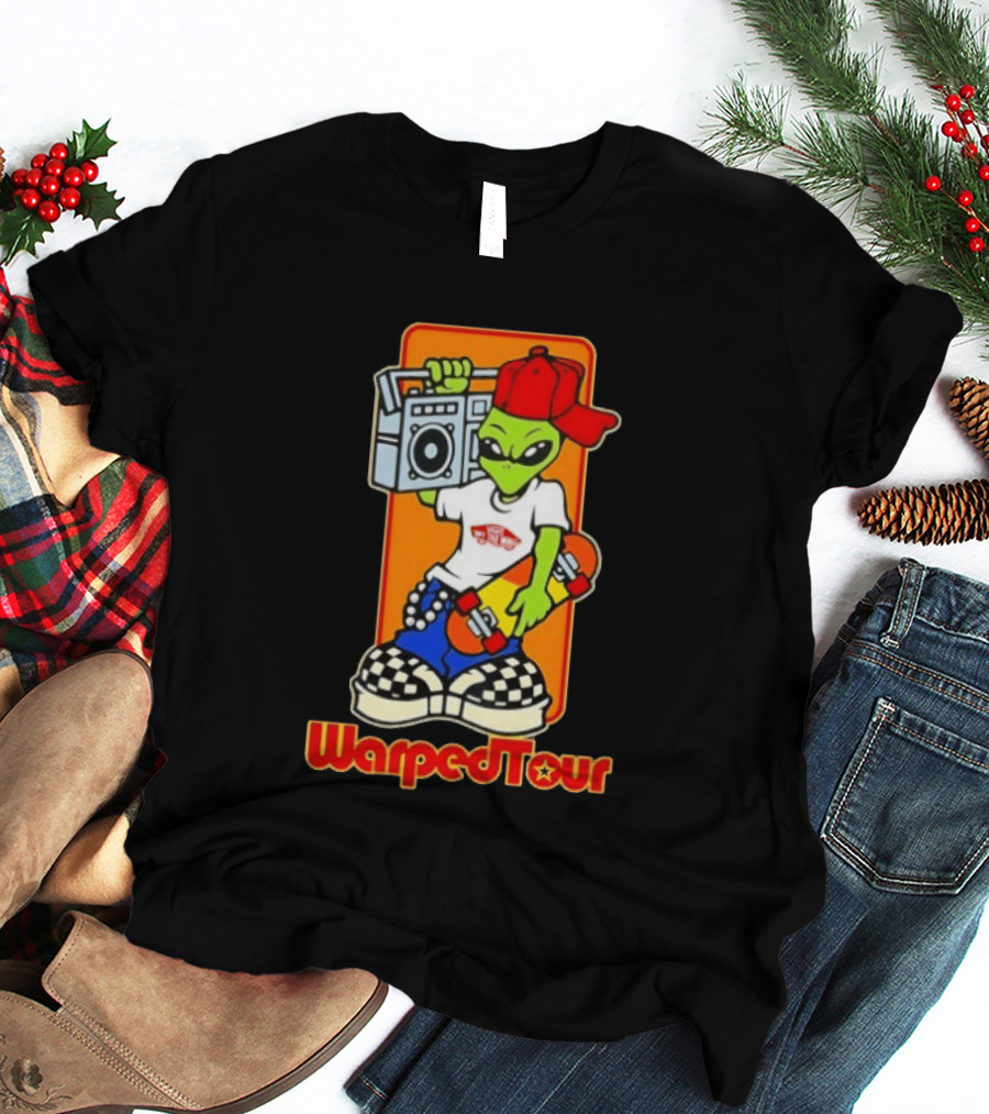 Vans Off The Wall Alien Skater Boombox Warped Tour Checker Shoes T-Shirt
