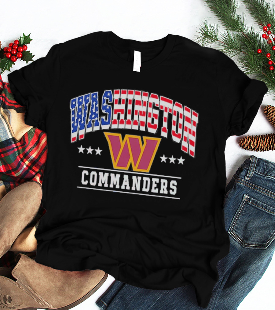 Washington Commanders Americana W Logo 250th Anniversary Celebration T-Shirt