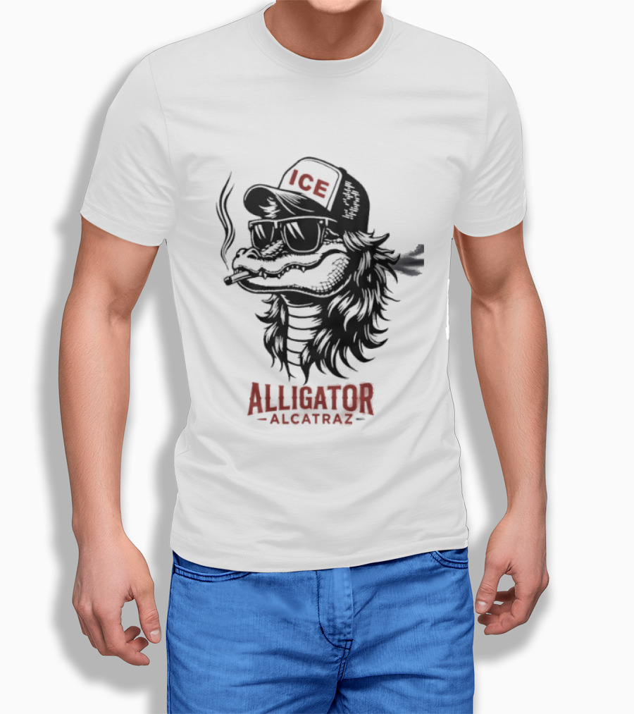 Alligator Alcatraz Ice Smoking T-Shirt