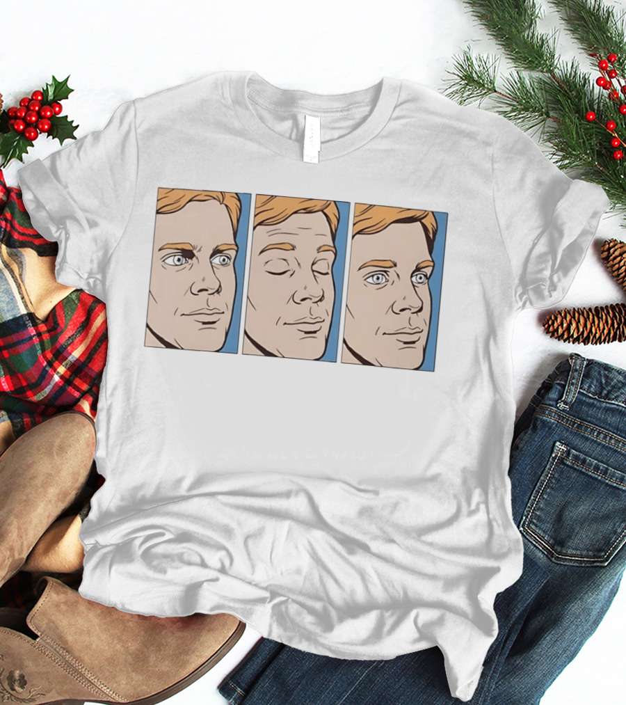 Blinking White Guy Meme Reaction Face Comic Triptych T-Shirt