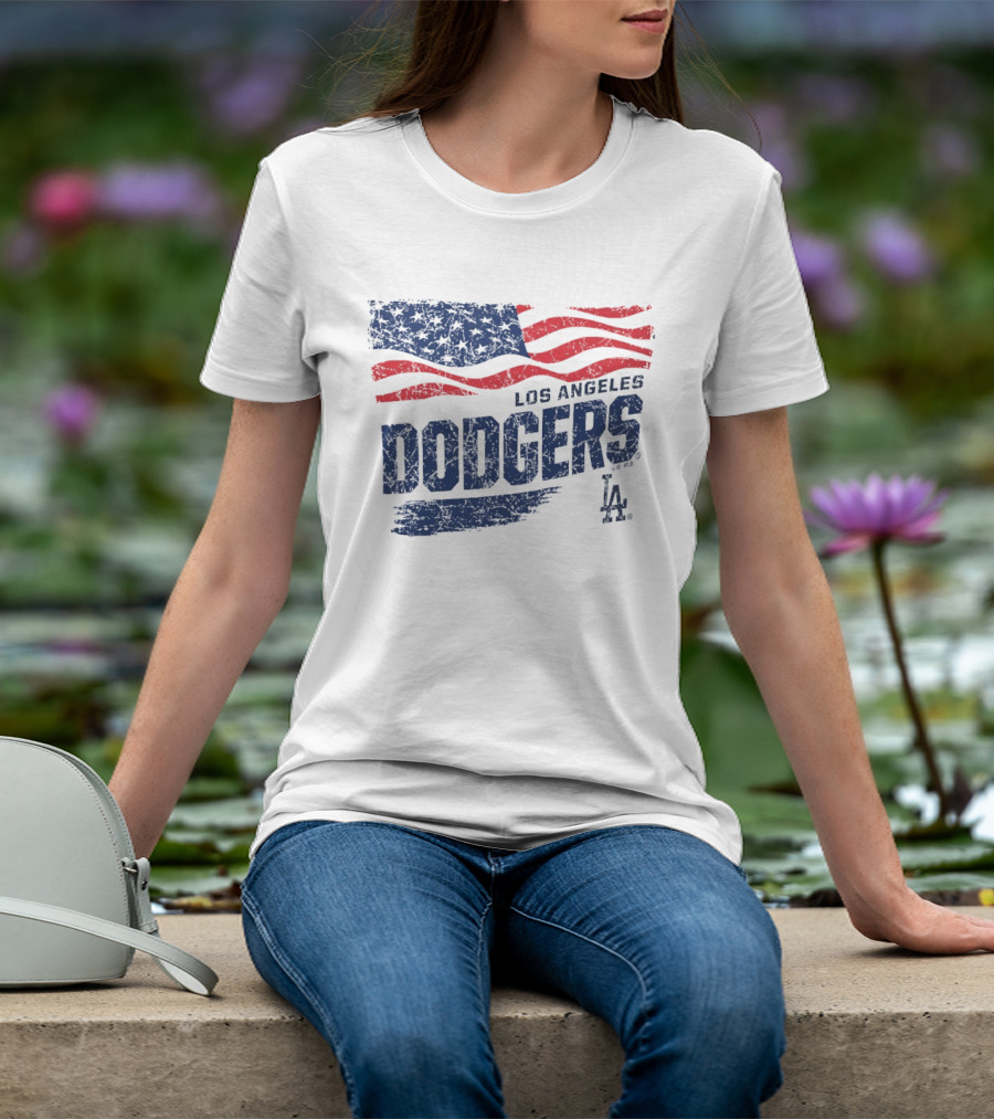 Los Angeles Dodgers American Flag T-Shirt