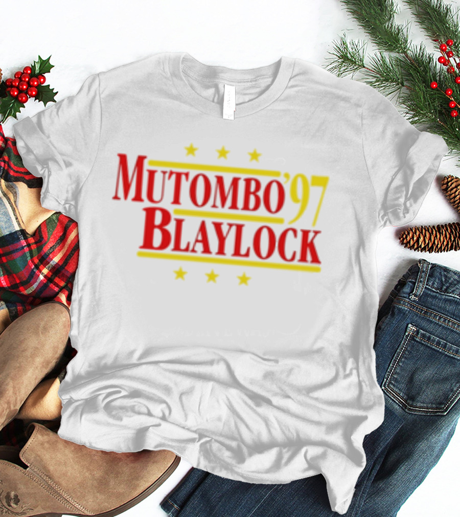 Mutombo Blaylock '97 Atlanta Hawks NBA Stars T-Shirt