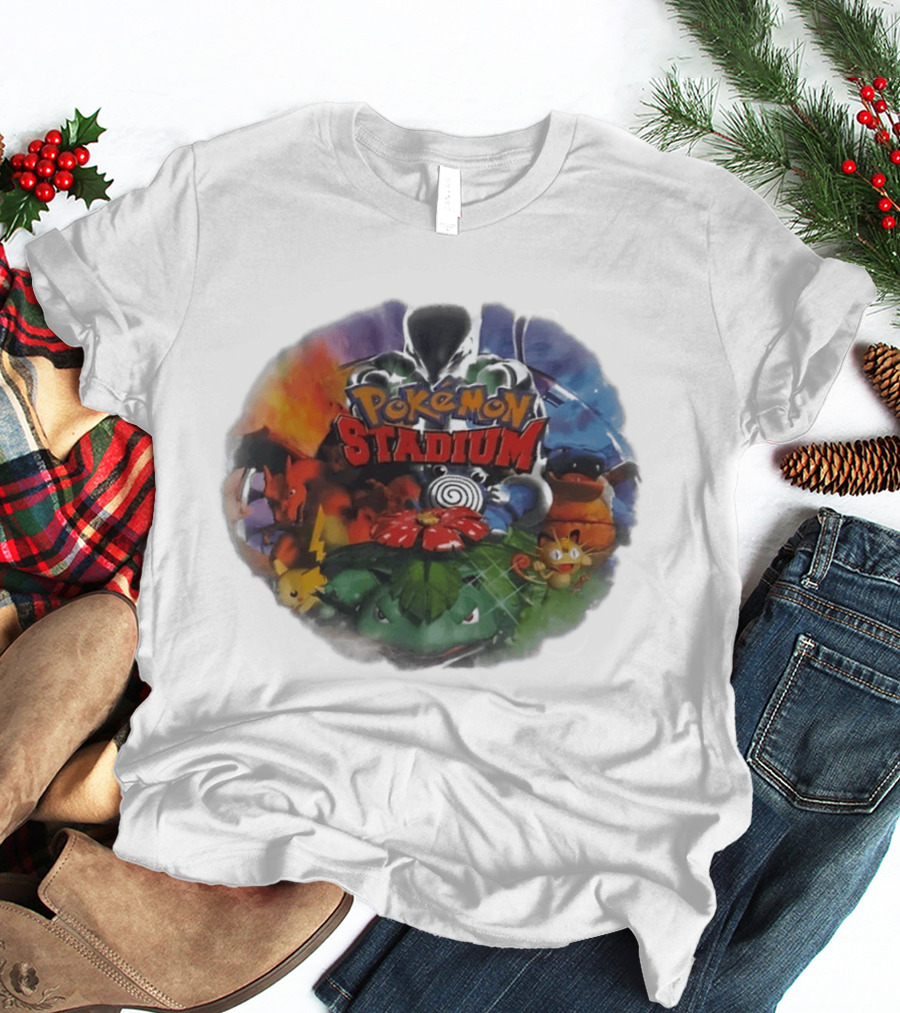 Pokémon Stadium Venusaur Charizard Squirtle Meowth Pikachu Retro Gaming Fan Favorite T-Shirt