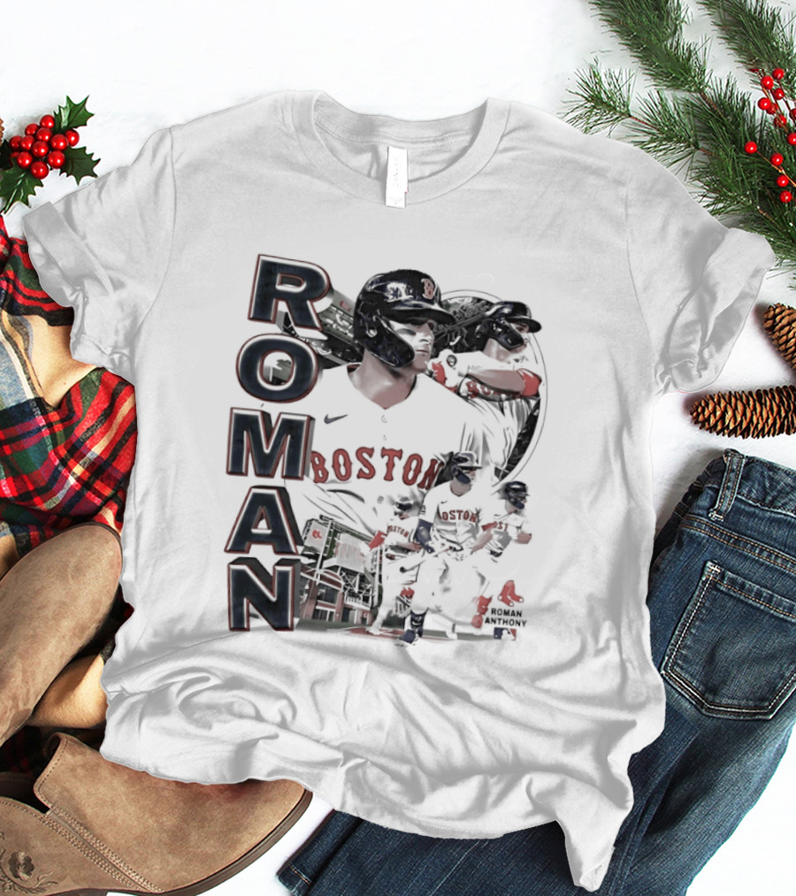 Roman Anthony Boston Red Sox 90s Bootleg Collage T-Shirt