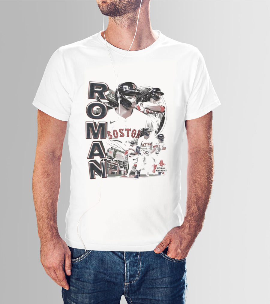 Roman Anthony Boston Red Sox 90s Bootleg Collage T-Shirt