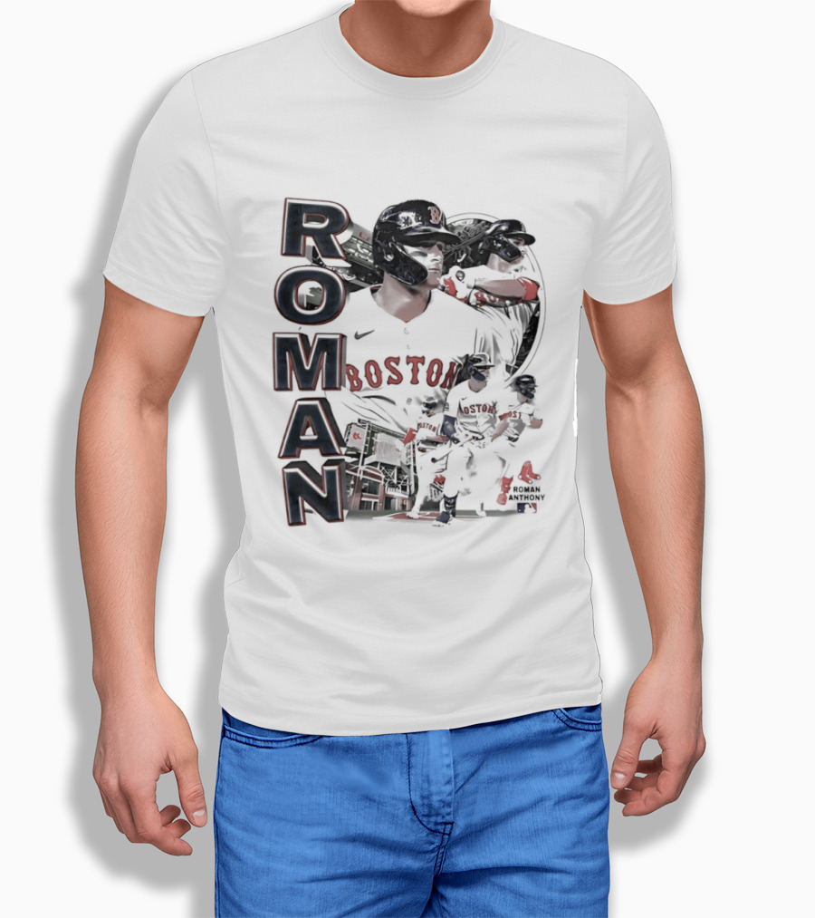 Roman Anthony Boston Red Sox 90s Bootleg Collage T-Shirt