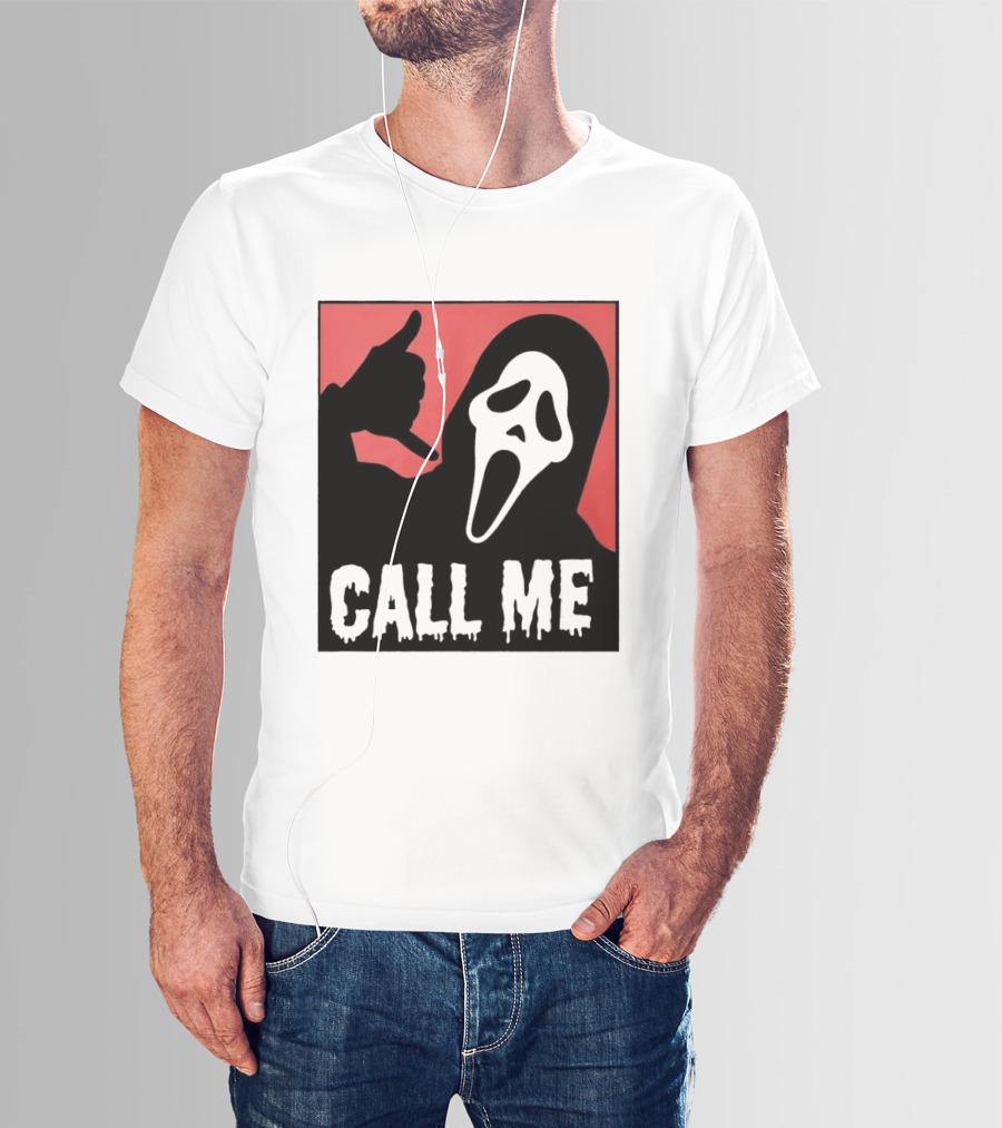 Ghostface Call Me Horror Halloween Scream T-Shirt