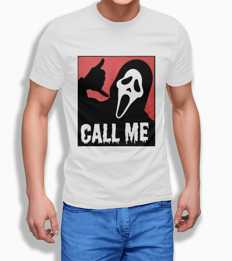 Ghostface Call Me Horror Halloween Scream T-Shirt