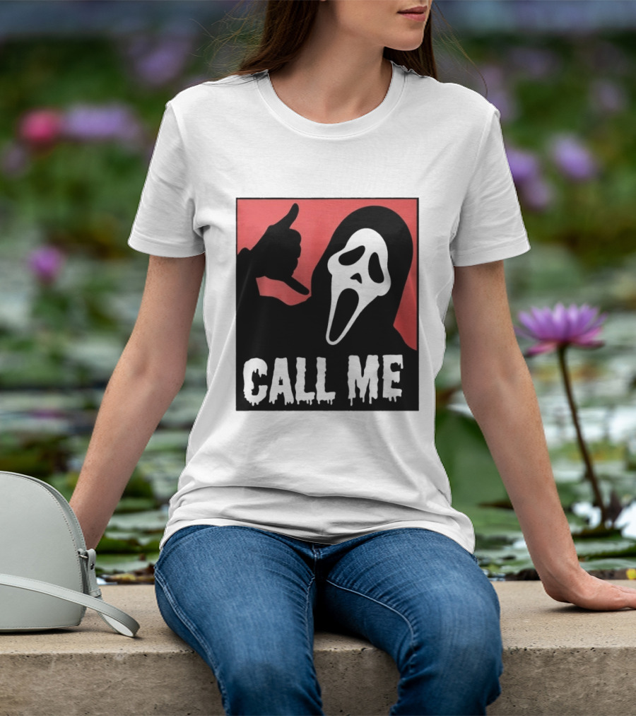 Ghostface Call Me Horror Halloween Scream T-Shirt