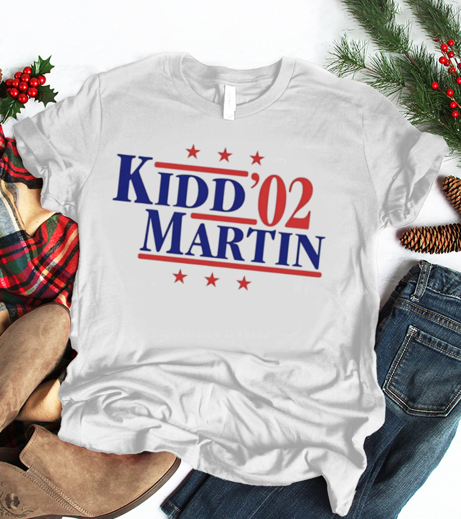 Kidd Martin '02 New Jersey Basketball Campaign Retro Stars T-Shirt