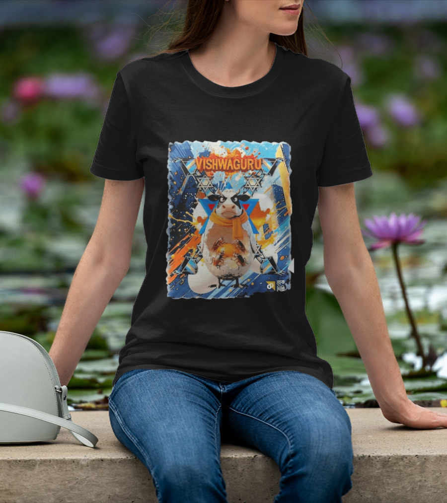 Vishwaguru Cow 2026 Stars Abstract T-Shirt