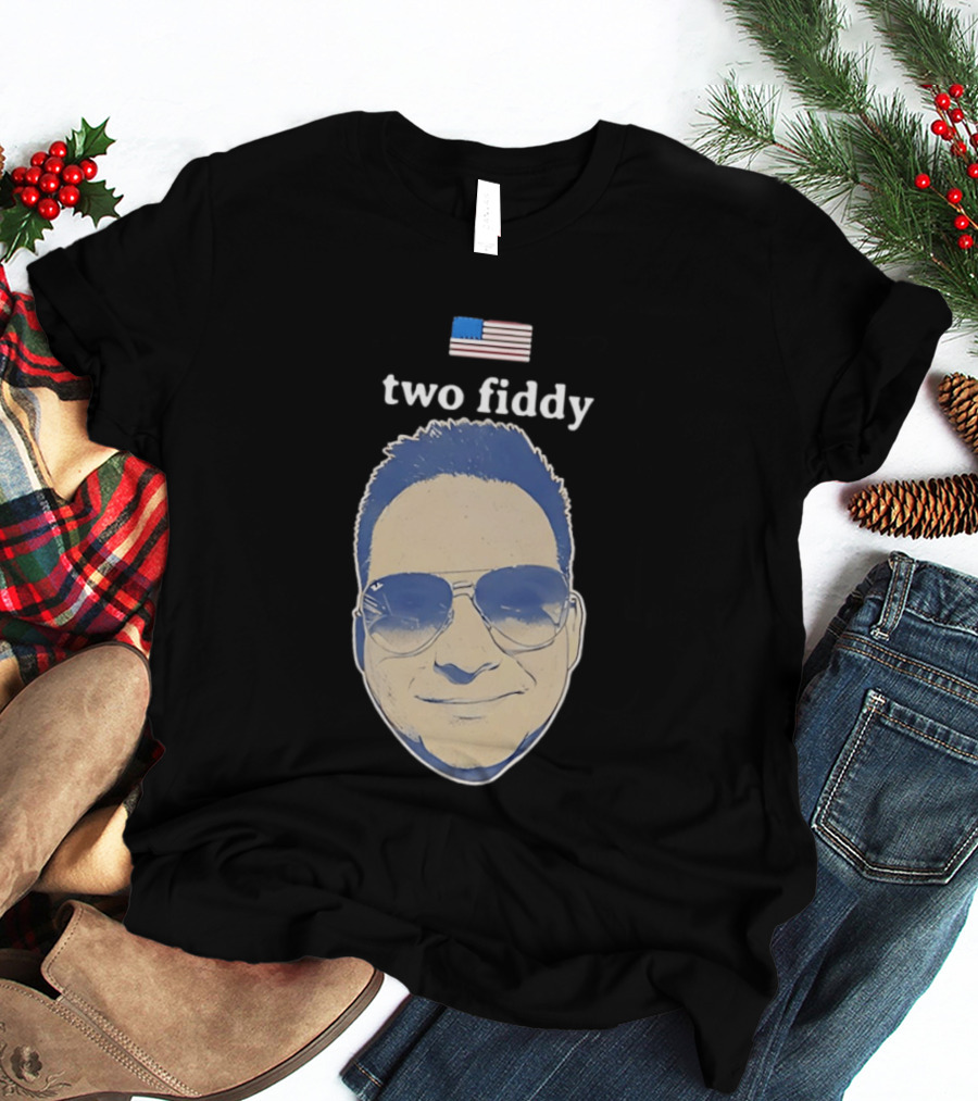 Two Fiddy Jeremy Robinson Face With Sunglasses American Flag T-Shirt