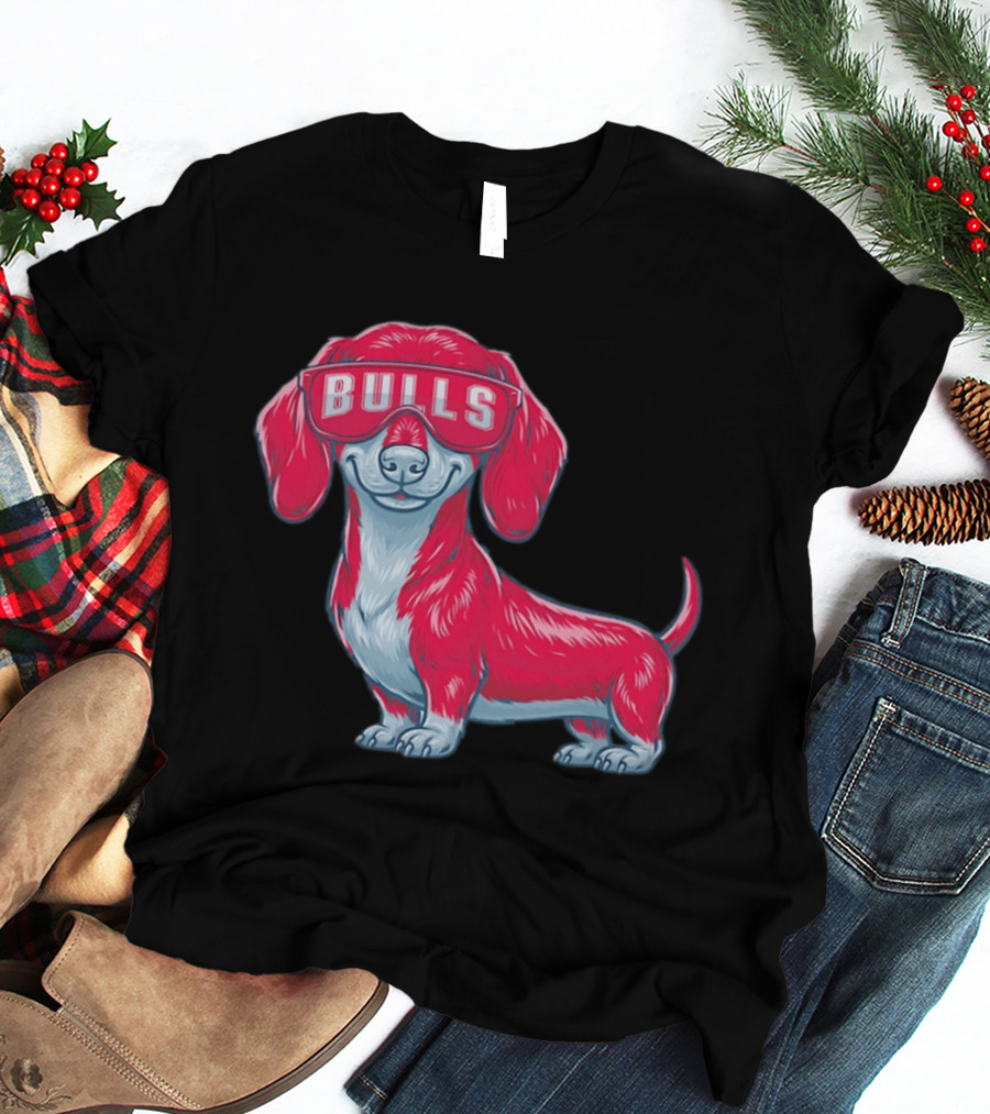 Bulls Dachshund With Sunglasses Cartoon T-Shirt