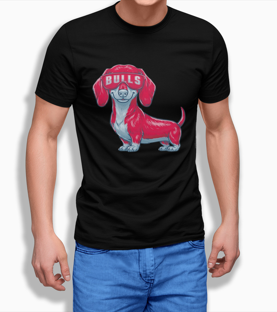 Bulls Dachshund With Sunglasses Cartoon T-Shirt