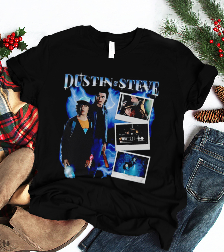 Dustin Steve Polaroid Photos Lightning T-Shirt