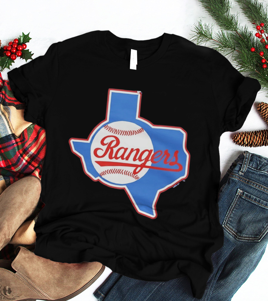 Texas Rangers Baseball Cursive Script Texas State T-Shirt