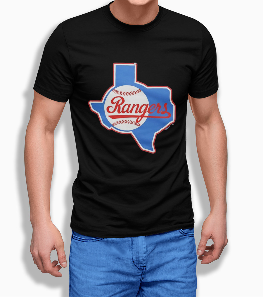 Texas Rangers Baseball Cursive Script Texas State T-Shirt
