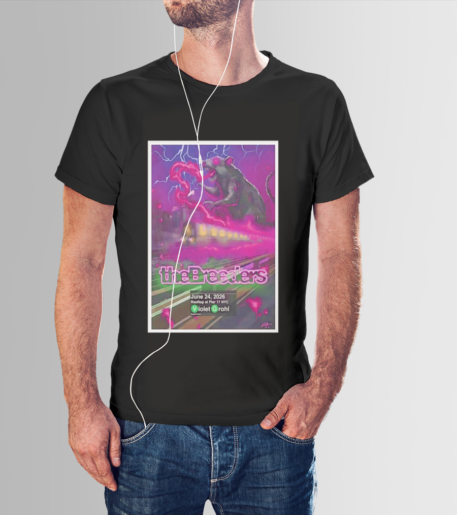 The Breeders Violet Grohl June 24 2026 Pier 17 NYC Rooftop Concert T-Shirt