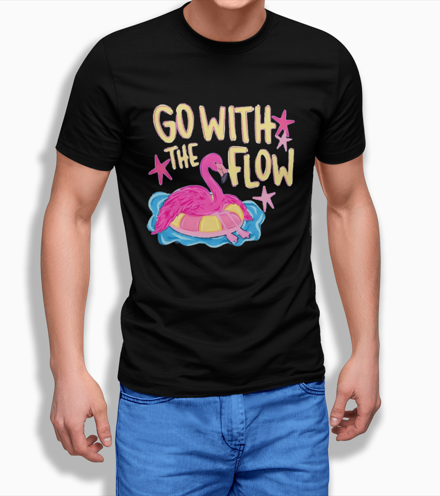 Go With The Flow Flamingo Summer Tropical Vibes T-Shirt