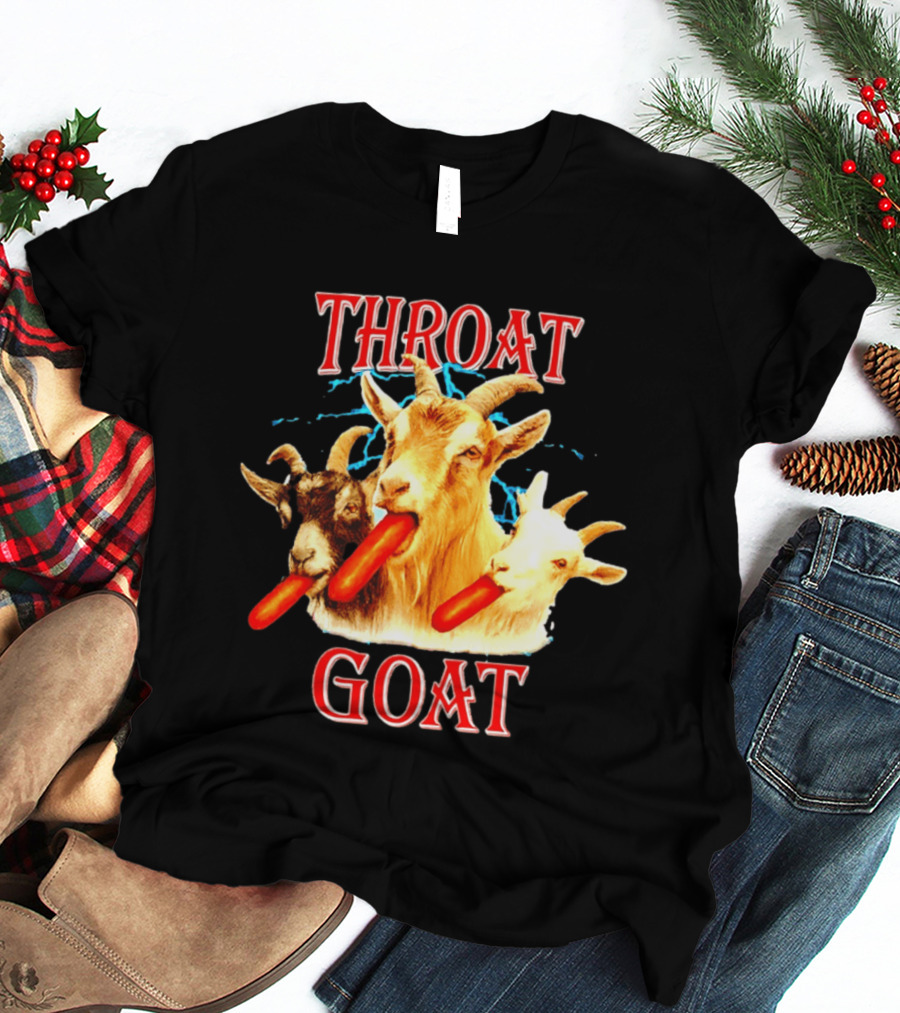 Throat Goat Hot Dog Eating Goats Meme Humor T-Shirt