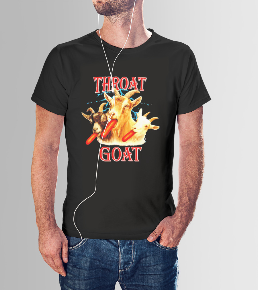 Throat Goat Hot Dog Eating Goats Meme Humor T-Shirt