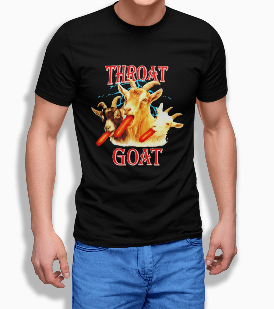 Throat Goat Hot Dog Eating Goats Meme Humor T-Shirt