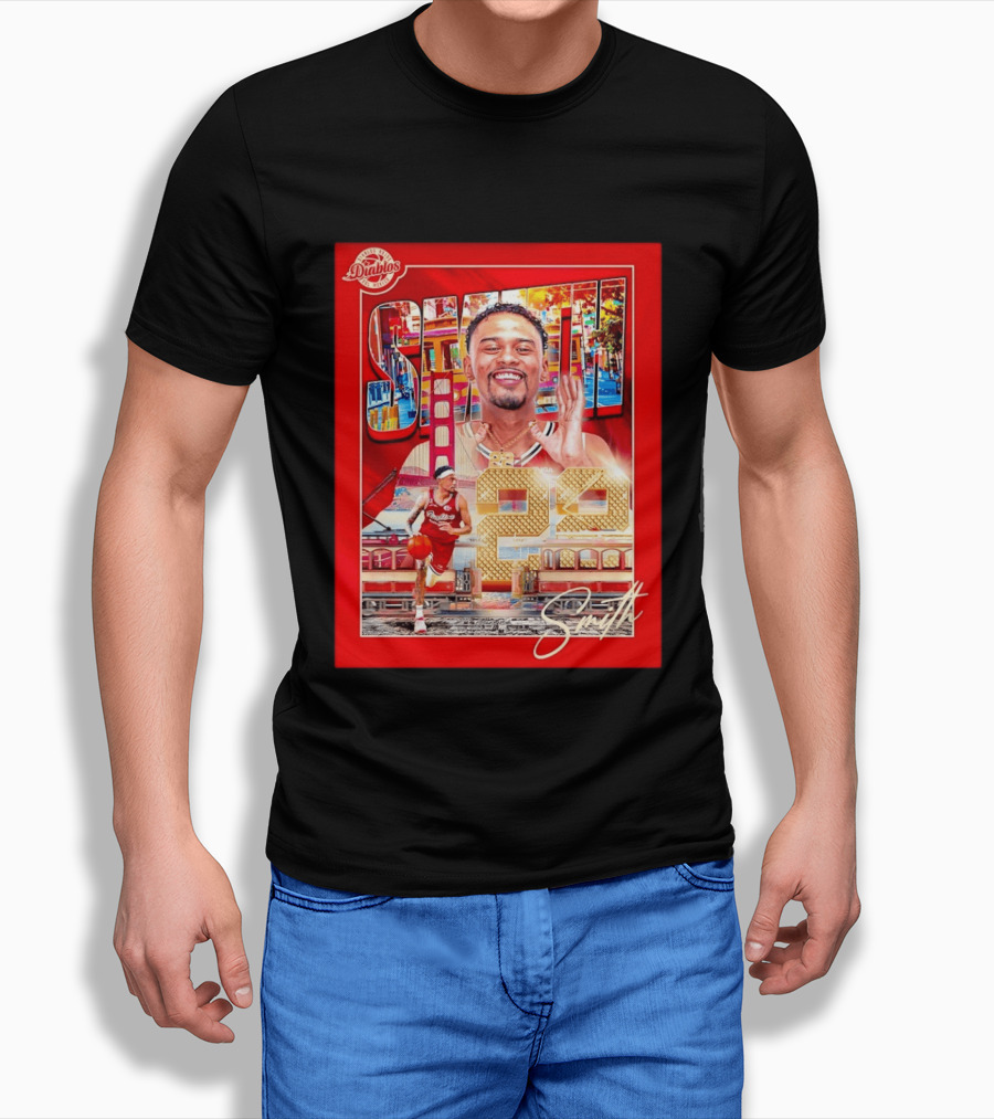 Tyrus Smith Diablos Rojos 24 Basketball San Francisco Bridge T-Shirt