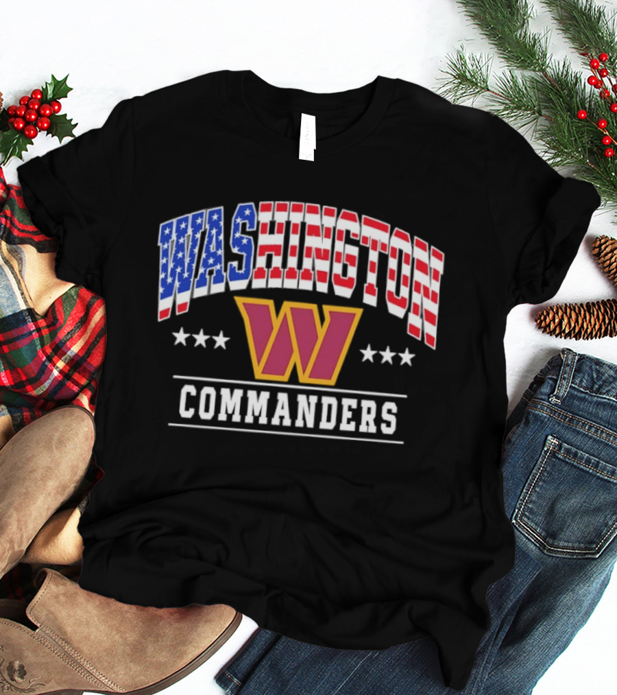 Washington Commanders 1776 2026 250 Years 4th Of July American Flag Stars T-Shirt