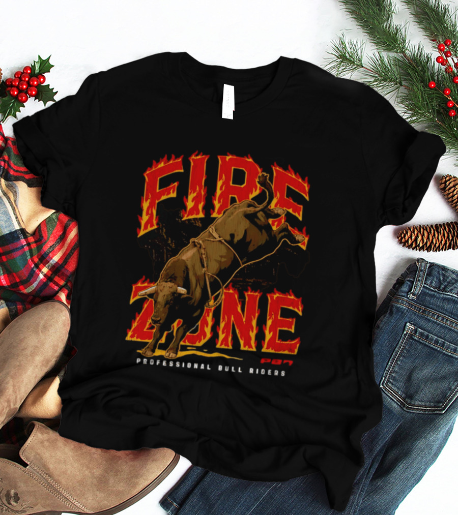 PBR Fire Zone Bucking Bull Professional Bull Riders Western T-Shirt