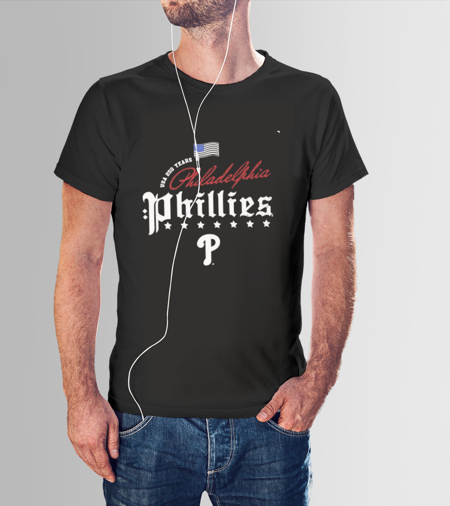 Philadelphia Phillies MLB USA 250 Years 4th Of July Celebration T-Shirt