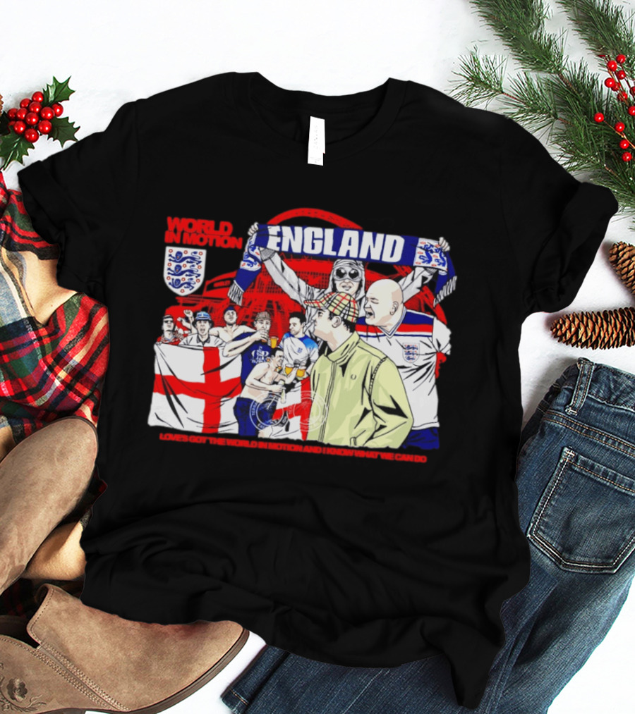 World In Motion England Football Fans Wembley Stadium England Supporters T-Shirt