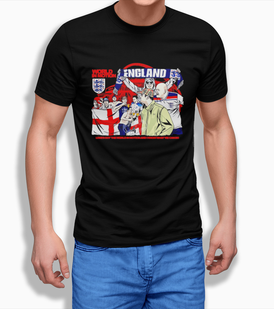 World In Motion England Football Fans Wembley Stadium England Supporters T-Shirt