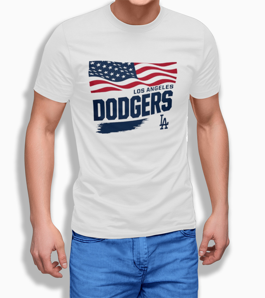 Los Angeles Dodgers Waving Flag LA Dodgers Starter Baseball Team T-Shirt