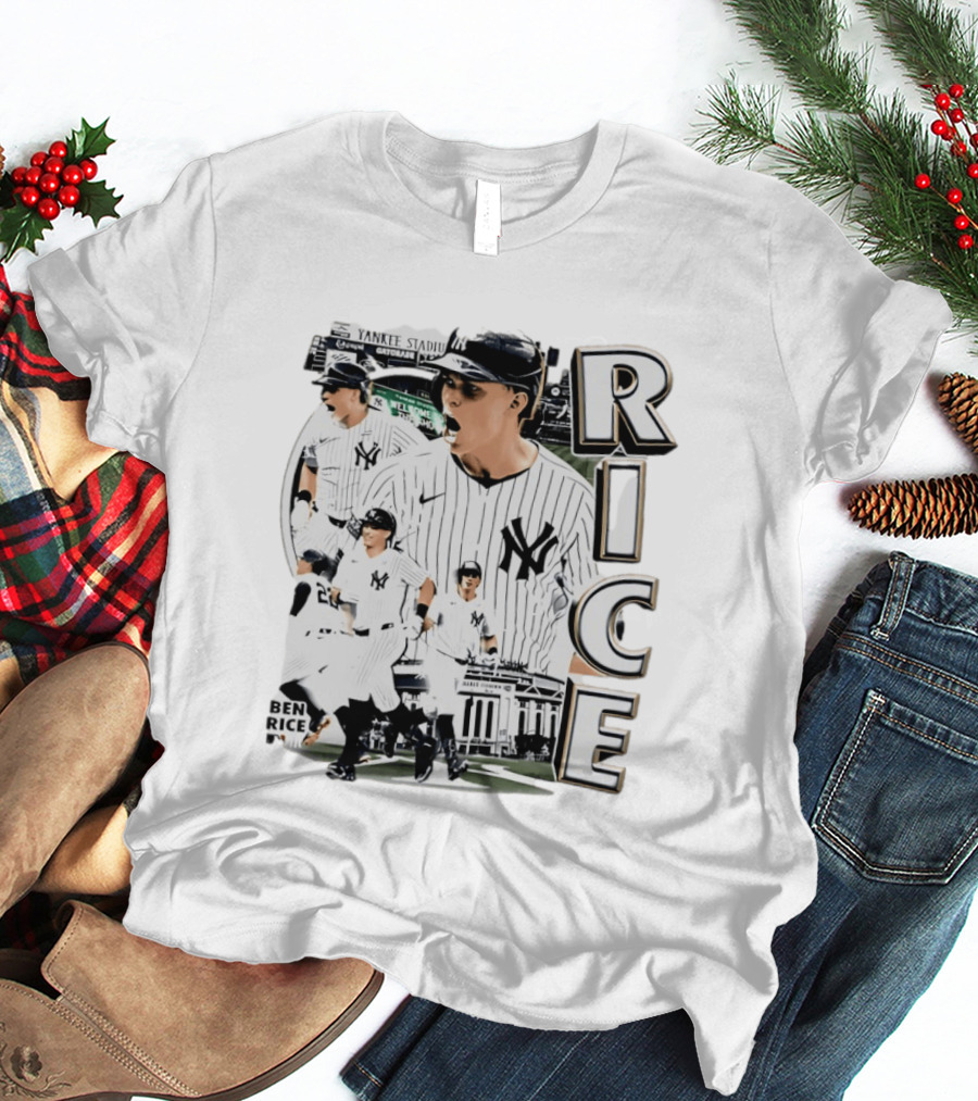 Ben Rice New York Yankees 2026 Collage 90s Bootleg Yankee Stadium RICE T-Shirt