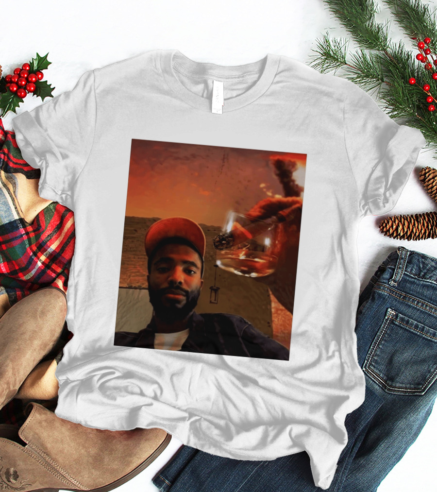 Mikal Bridges Phoenix Suns Cigar Whiskey Glass Sunset Vibes T-Shirt